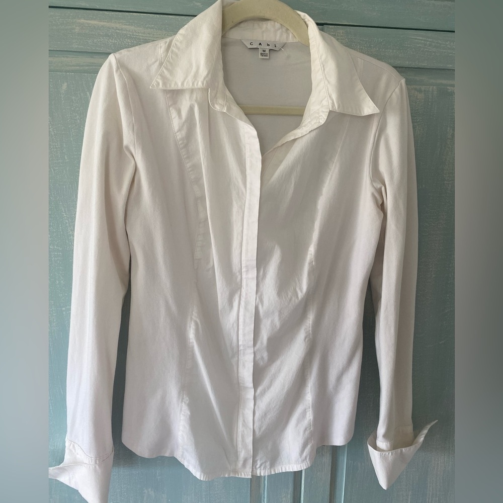 CAbi White Blouse - Flattering!